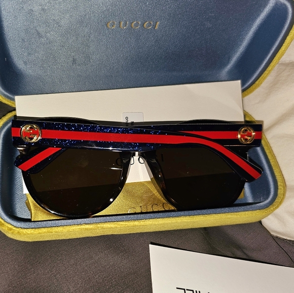 ❌️SOLD❌️🎉Gucci 00G5S Acetate Round Web Sunglasses Unisex - Picture 10 of 11